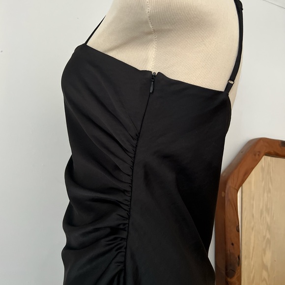 House of Harlow 1960 black satin ruched maxi dress with spaghetti straps - Picture 7 of 7